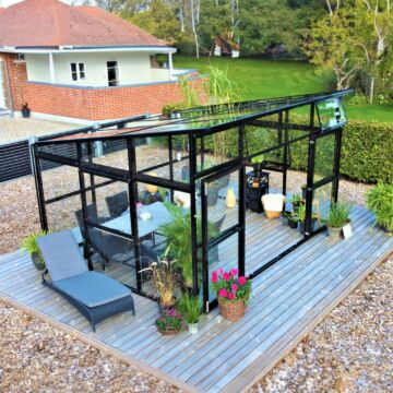 Gardenmeister Victoria 200 Glaspavillon Sicherheitsglas 4 mm schwarz