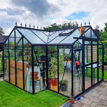 Gardenmeister Orangerie 200 Glaspavillon Sicherheitsglas 4 mm schwarz GM904200