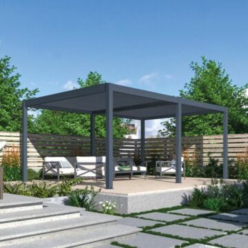 Pratt & Söhne Rivièra Pergola Aluminium mit Lamellendach 6 x 4 m elektrisch