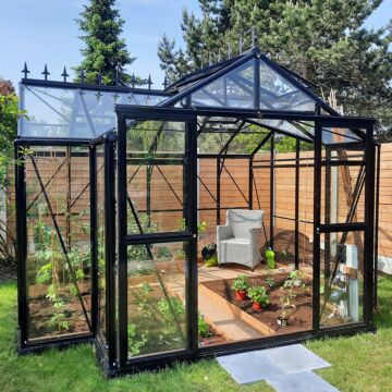 Gardenmeister Orangerie 100 Glaspavillon Sicherheitsglas 4 mm schwarz